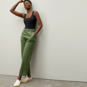 Everlane Women's 6 The Easy Pant in Green - Pull on with Elastic Waist